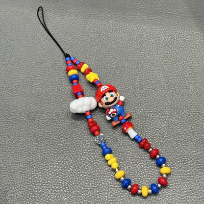 Retro Arcade Hero Beaded Phone Charm