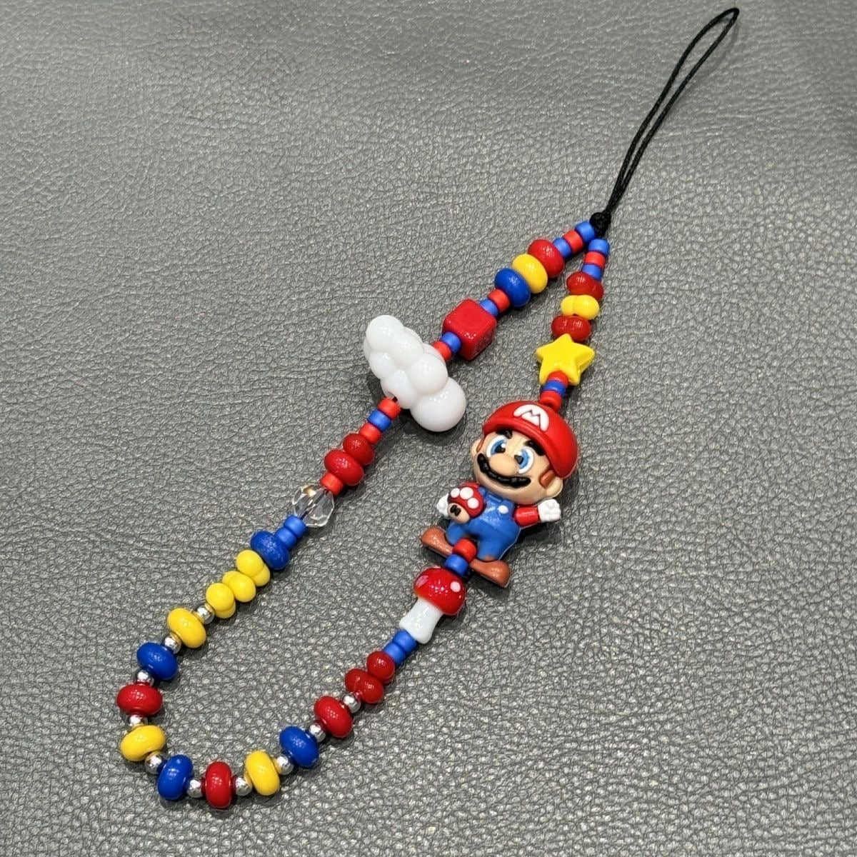 Retro Arcade Hero Beaded Phone Charm