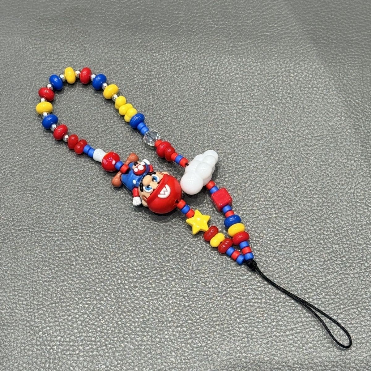 Retro Arcade Hero Beaded Phone Charm