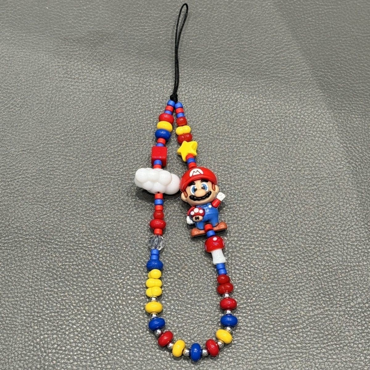 Retro Arcade Hero Beaded Phone Charm