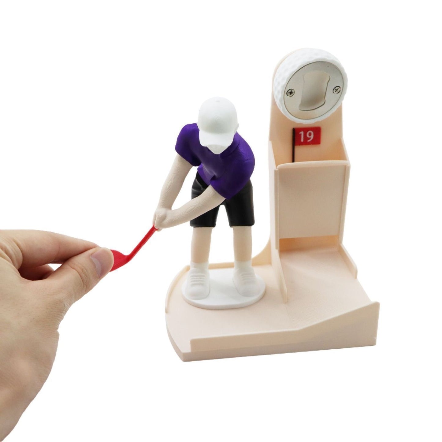 Playful 3D Golfer Magnetic Bottle Opener