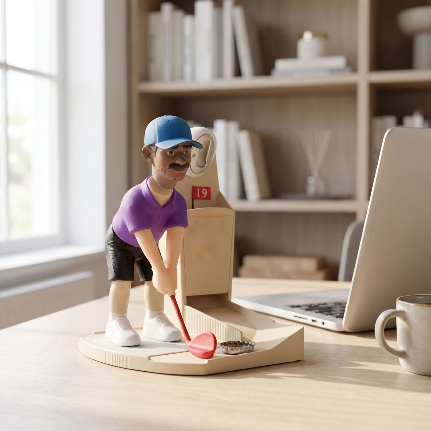 Playful 3D Golfer Magnetic Bottle Opener