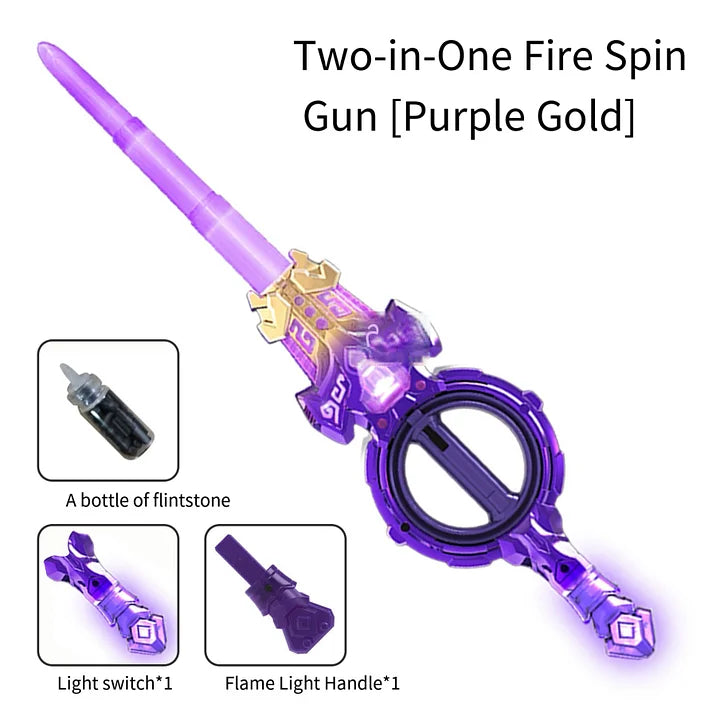 Cyberpunk Dual-Blade LED Sword - Rotating Light Saber with Sound Effects