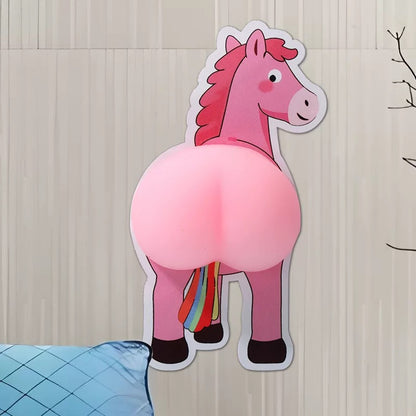 Unicorn Butt Door Stickers – Funny Anti-Collision Wall Decals for Home, Kids Room & Office