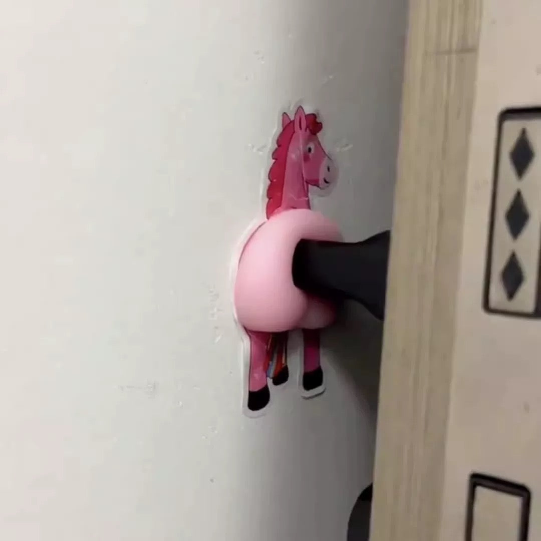 Unicorn Butt Door Stickers - Funny Anti-Collision Wall Decals
