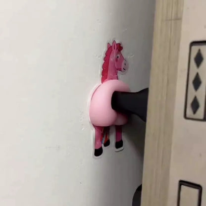 Unicorn Butt Door Stickers – Funny Anti-Collision Wall Decals for Home, Kids Room & Office