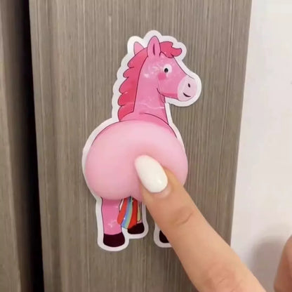 Unicorn Butt Door Stickers – Funny Anti-Collision Wall Decals for Home, Kids Room & Office