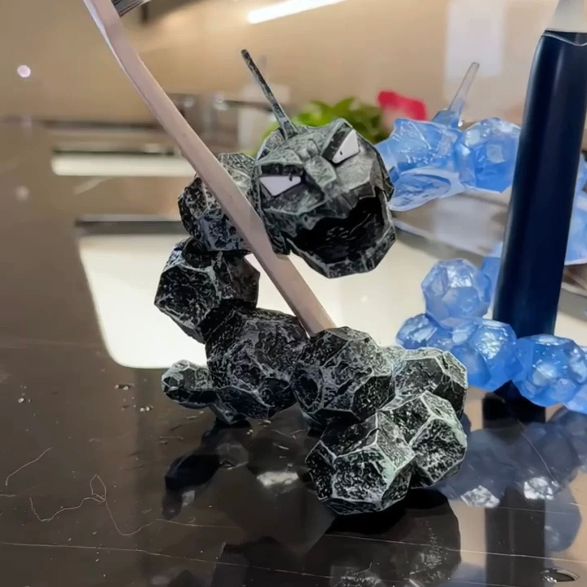 Pokemon Onix Toothbrush Holder - Crystal Rock Snake Bathroom Organizer