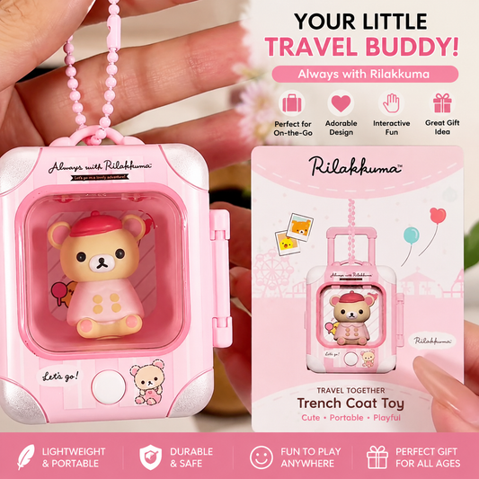 Cute Pink Bear Travel Suitcase Keychain Toy