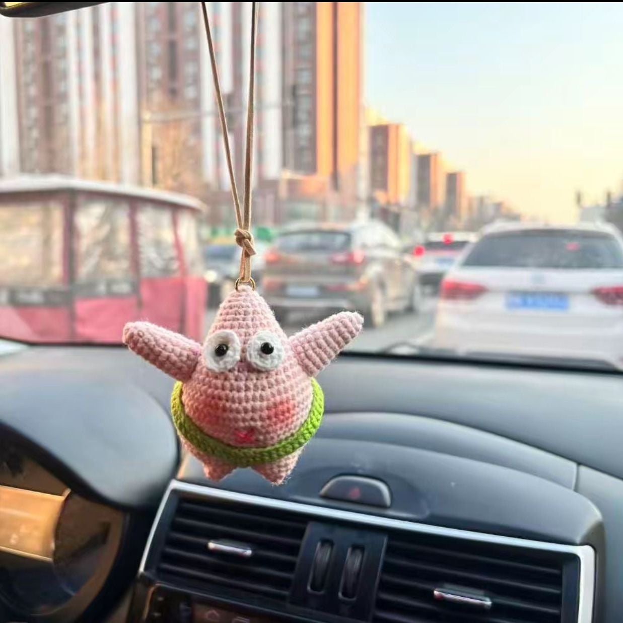 SpongeBob Handmade Crochet Pink Starfish Keychain