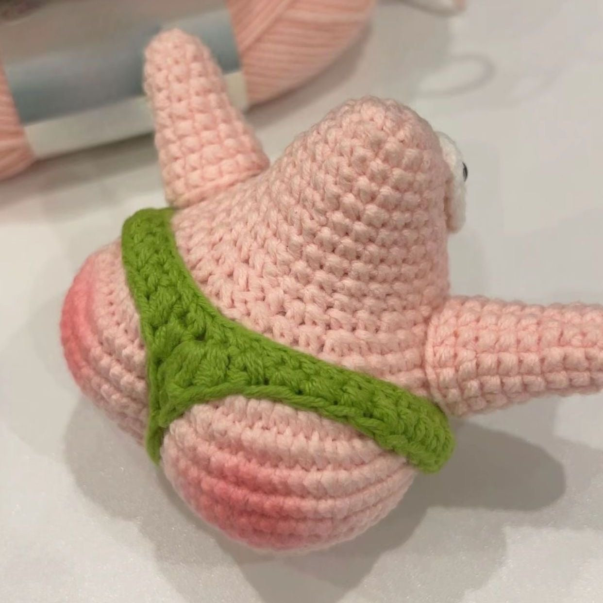 SpongeBob Handmade Crochet Pink Starfish Keychain