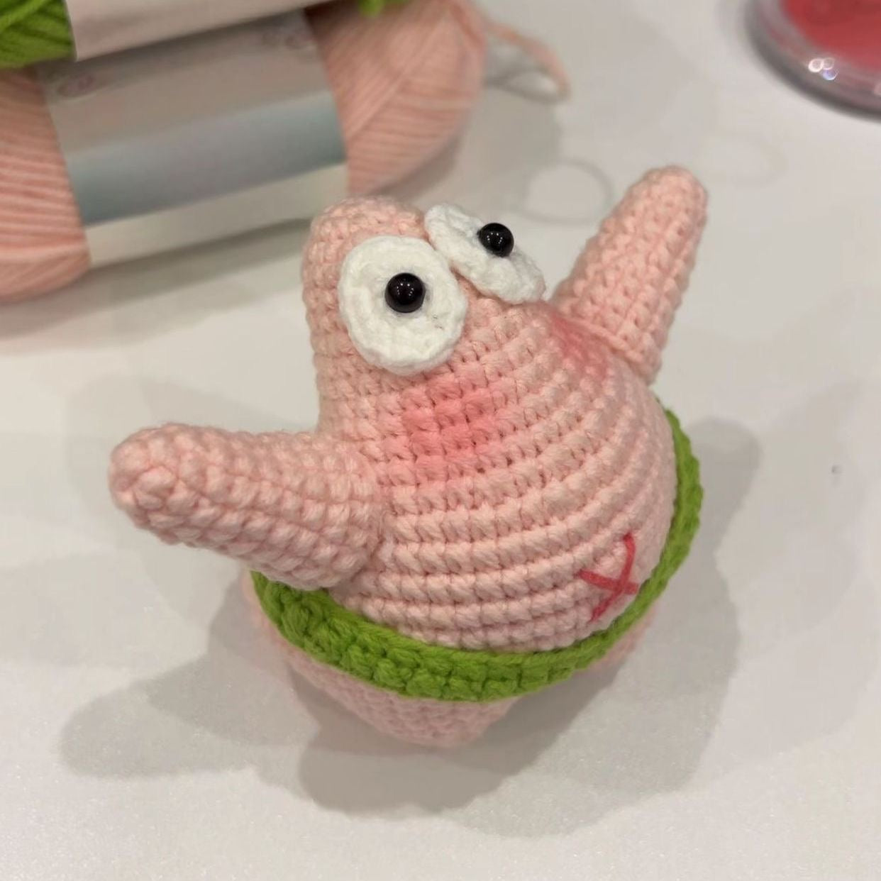 SpongeBob Handmade Crochet Pink Starfish Keychain