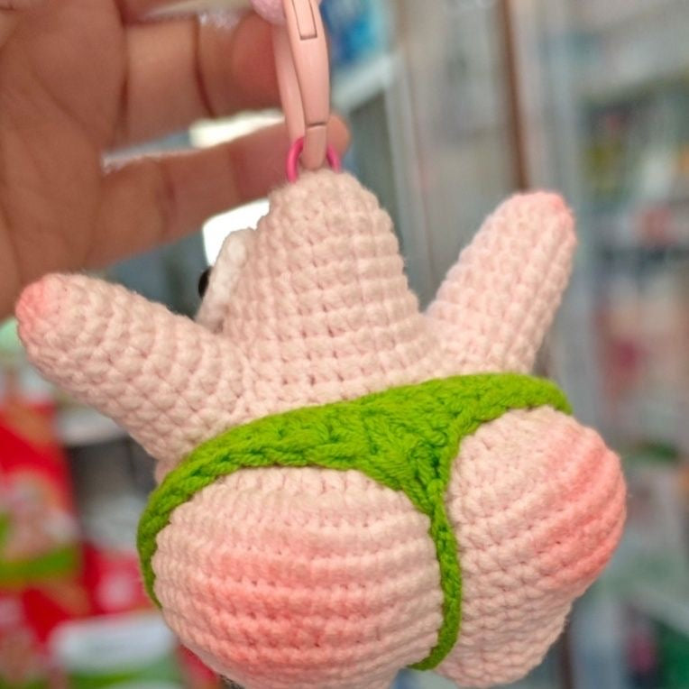 SpongeBob Handmade Crochet Pink Starfish Keychain