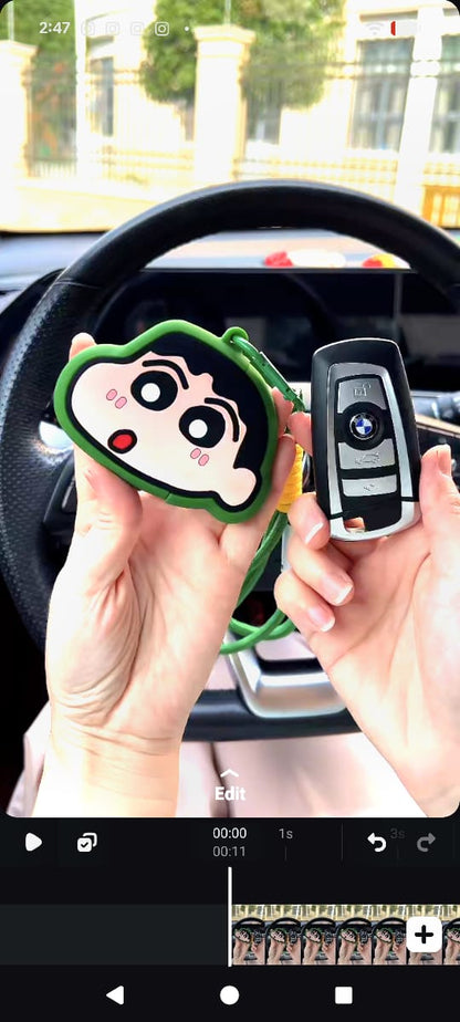 Cute Cartoon Face Silicone Key Cover