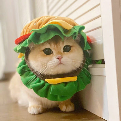 hamburger plush hat for cats