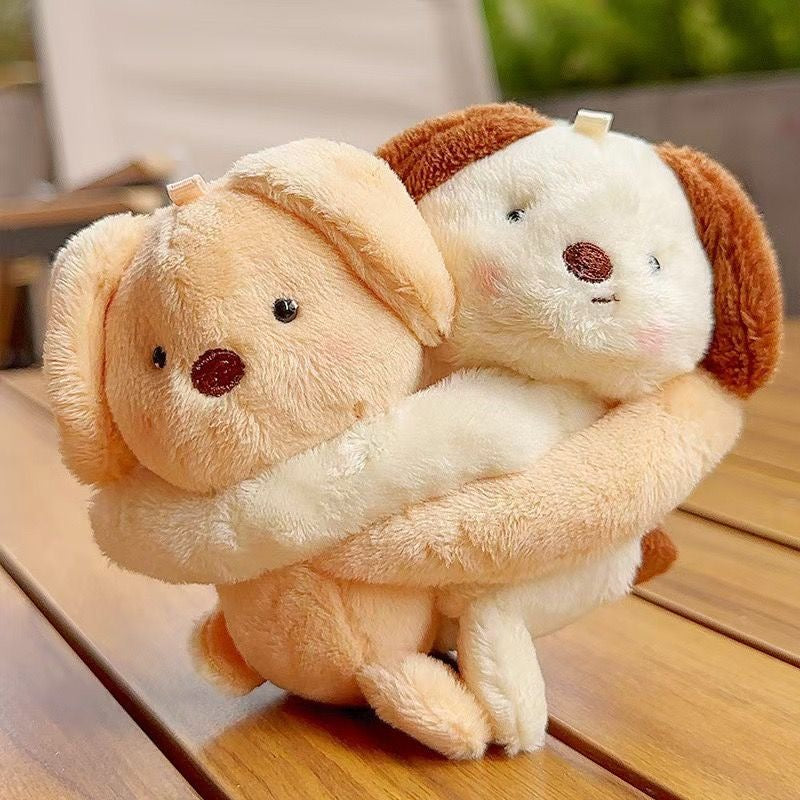 Hugging penguin plush charm