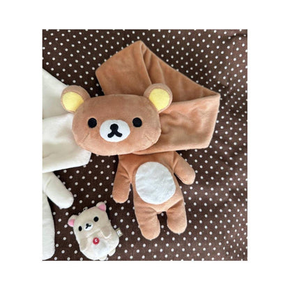 Soft 3D Brown Bear Scarf