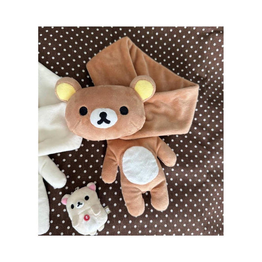 Soft 3D Brown Bear Scarf