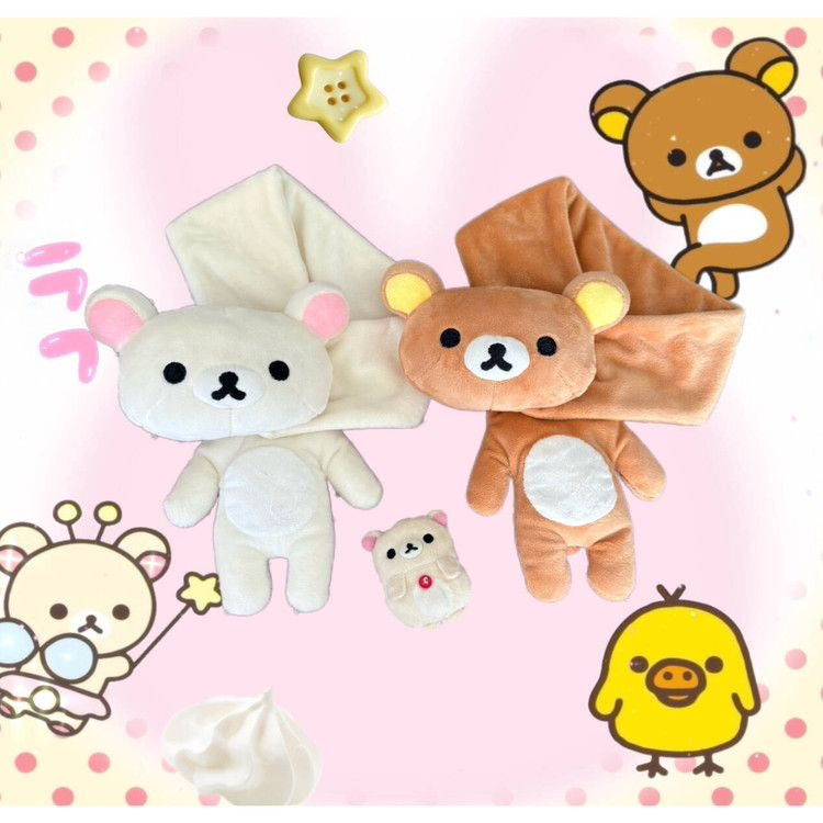 Soft 3D Brown Bear Scarf