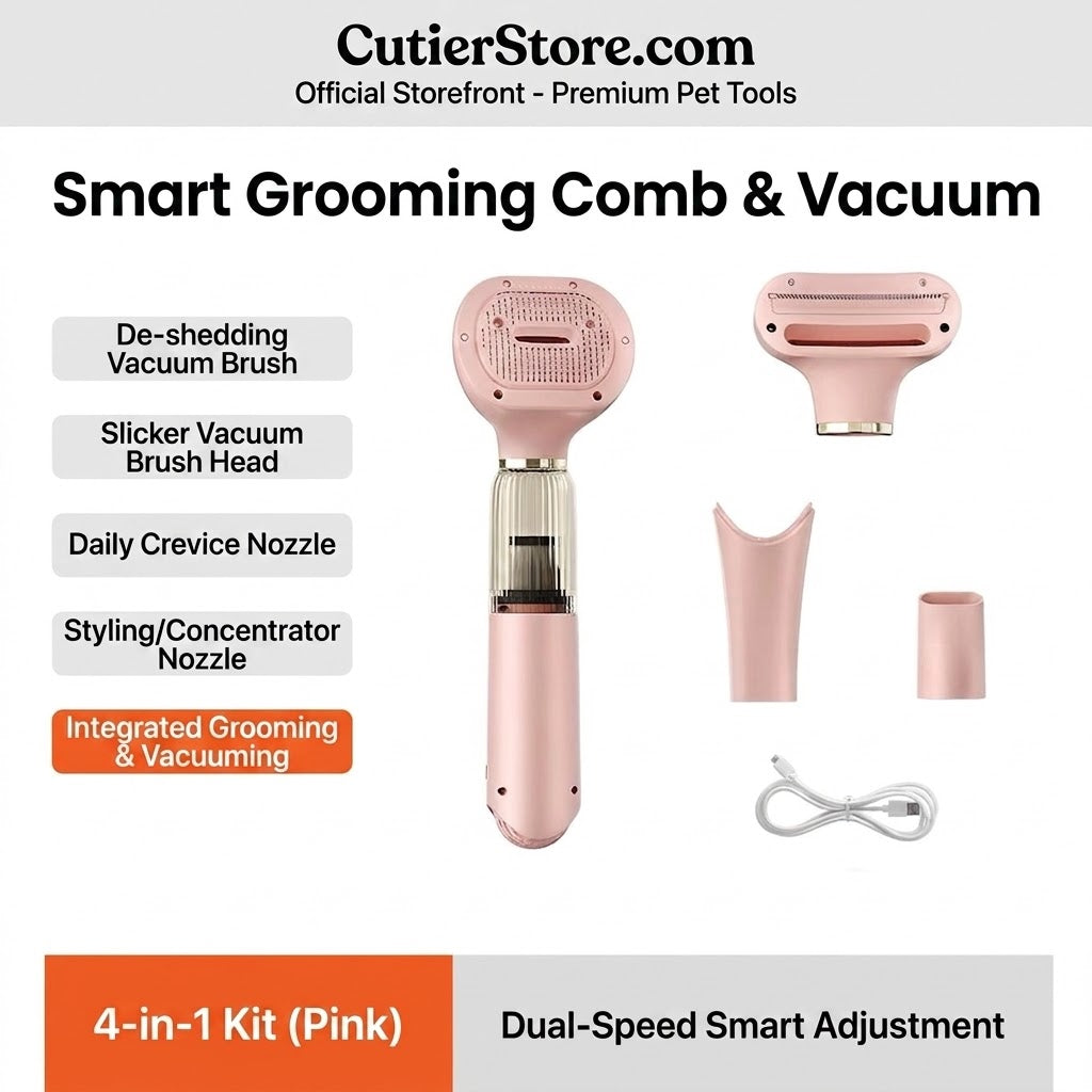 Pet Hair Vacuum & Grooming Kit Smart Grooming Comb