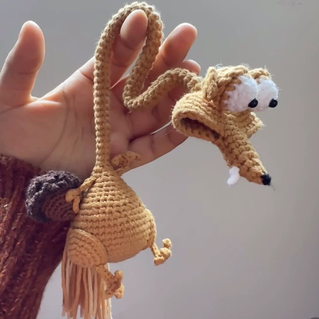 Long-necked Sloth Squirrel Pendant Crochet Yarn DIY Material Kit Crochet Gift