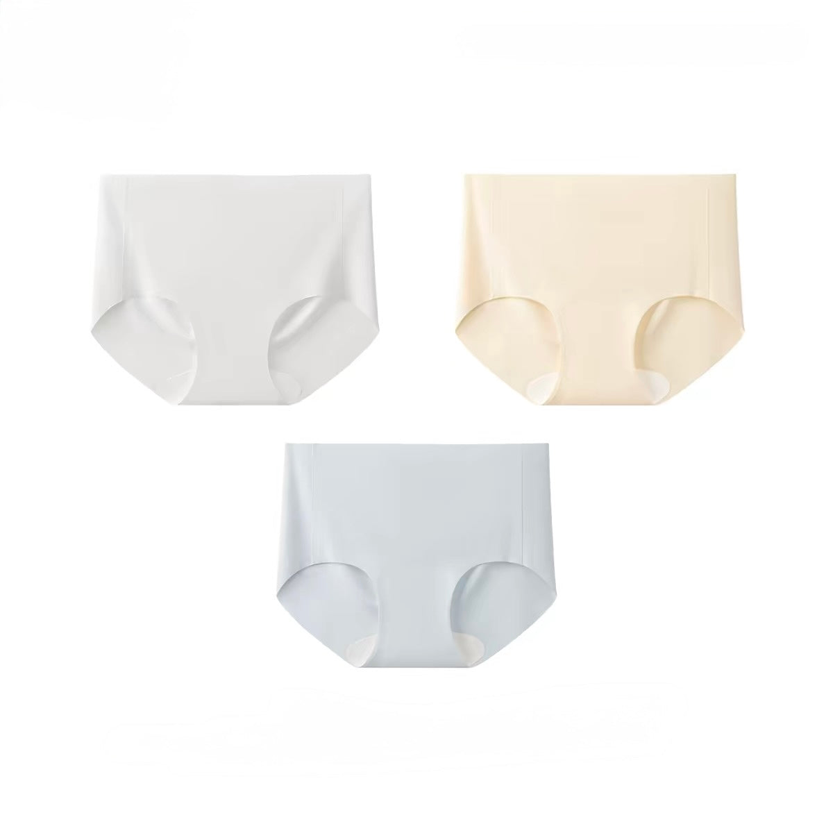 Seamless Ice Silk Panties 3-Pack – No-Show, Anti-Wedgie, Cotton Gusset