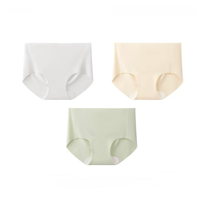 Seamless Ice Silk Panties 3-Pack – No-Show, Anti-Wedgie, Cotton Gusset