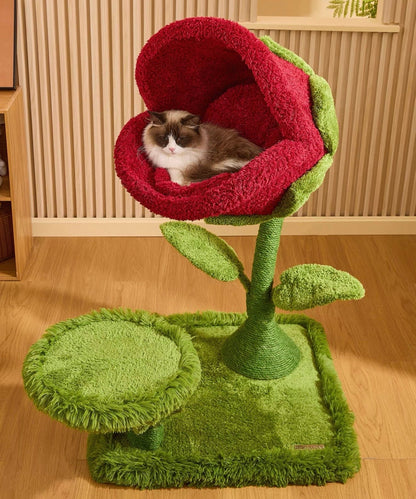 Monster Bloom Cat Tree Climbing Tower – Large Multi-Level Cat Activity Centre with Scratching Post & Perch