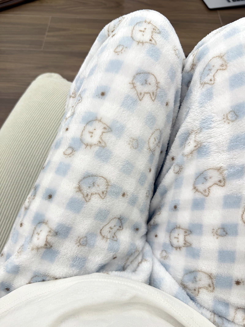Cute cozy Strawberry Bear Fleece Pajama Pants