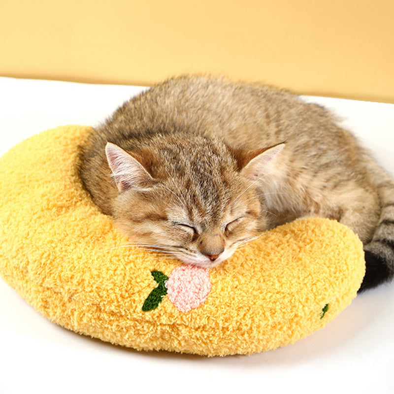 Cute Sleeping Cat Dog Soft Pillow Pet Pillow by cutier store 