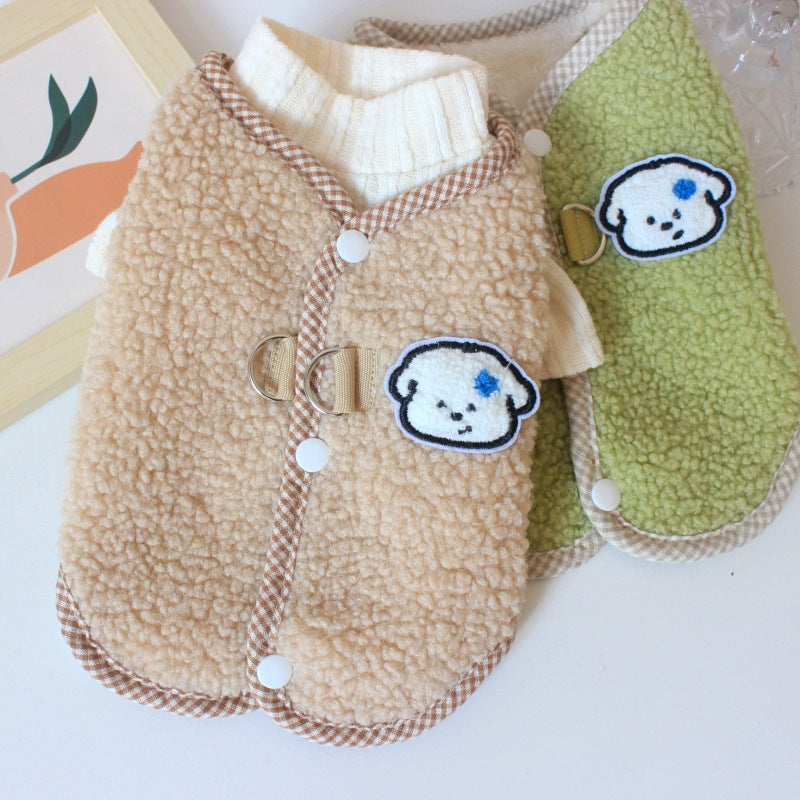 Cute teddy bear winter warm clothes