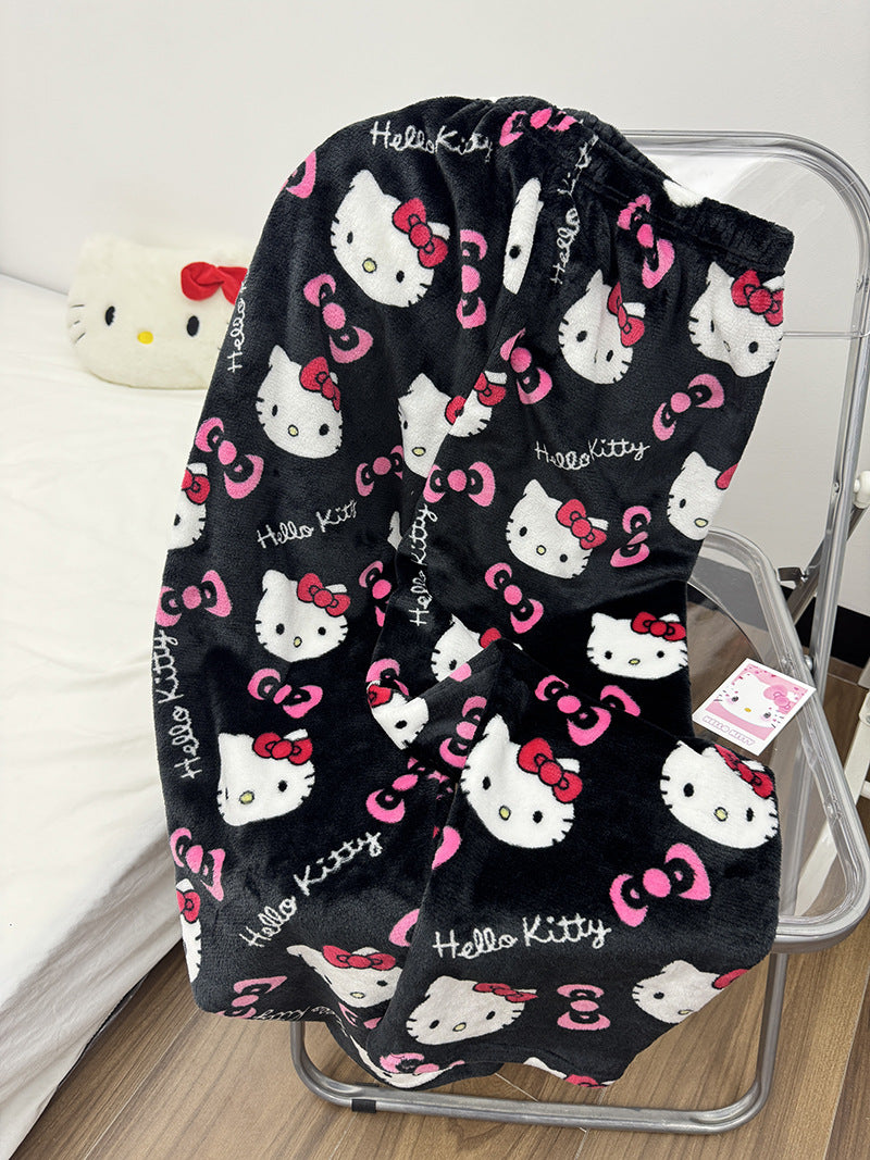 Cute cozy Strawberry Bear Fleece Pajama Pants