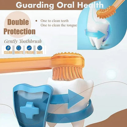 Pet Toothbrush, Pet Silicone Toothbrush Cat & Dog Tooth Brushing Kit with Storage Cup - Cutier Store