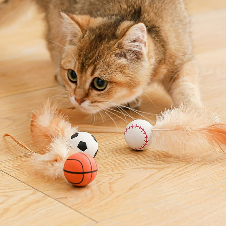 Cat bouncy feather elastic ball