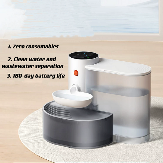 Filter free Cat Water Fountain,Wireless Pet Fountain Battery Operated