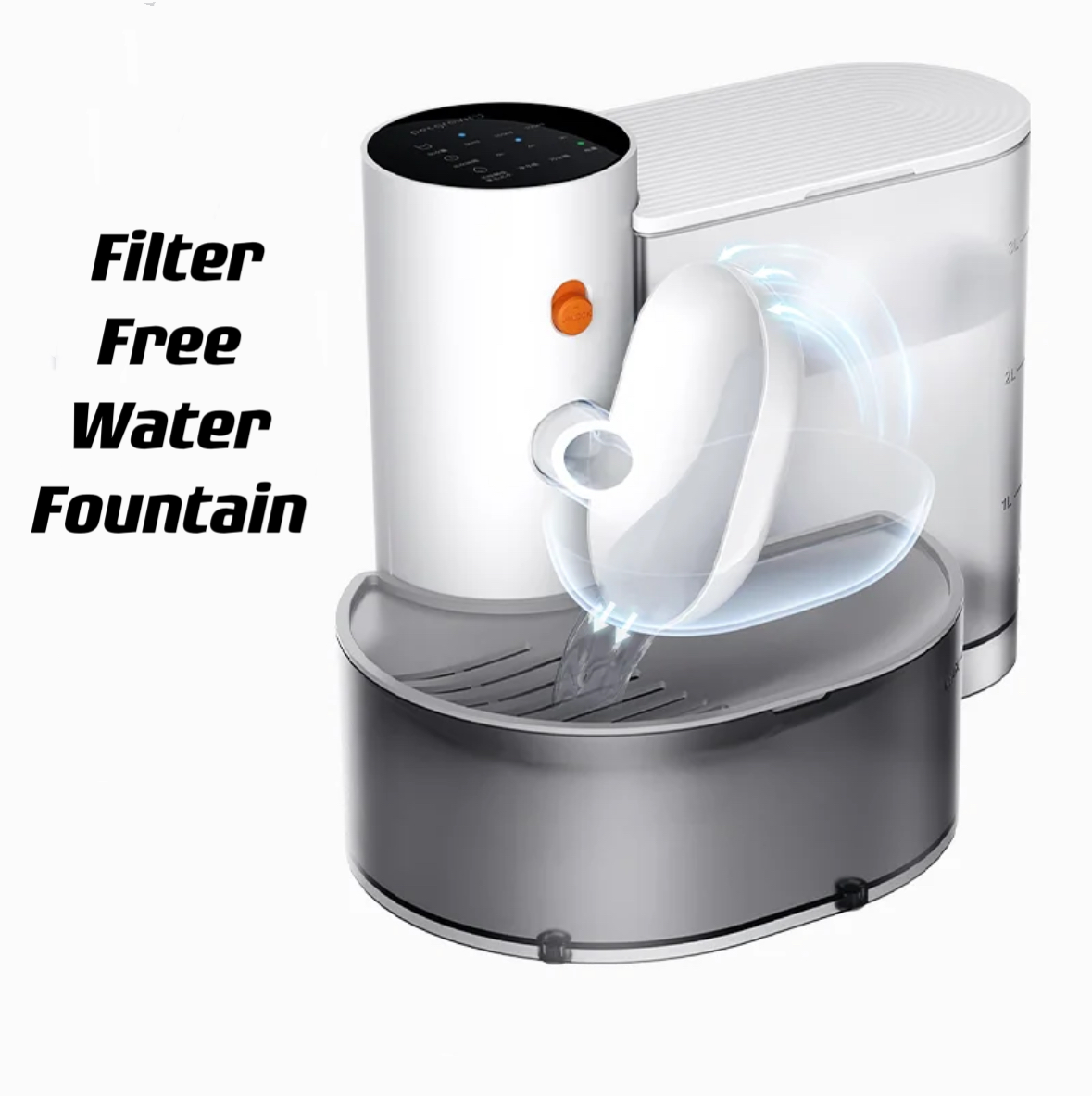 Filter free Cat Water Fountain,Wireless Pet Fountain Battery Operated