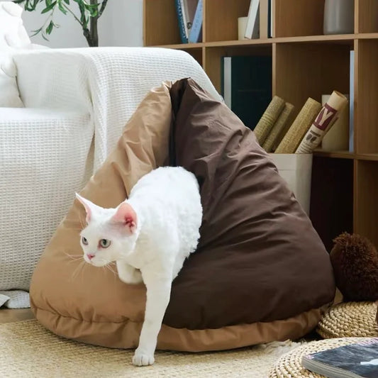 Cozy Cat Sleeping Bag Bed | Waterproof Enclosed Nest for All-Season Comfort