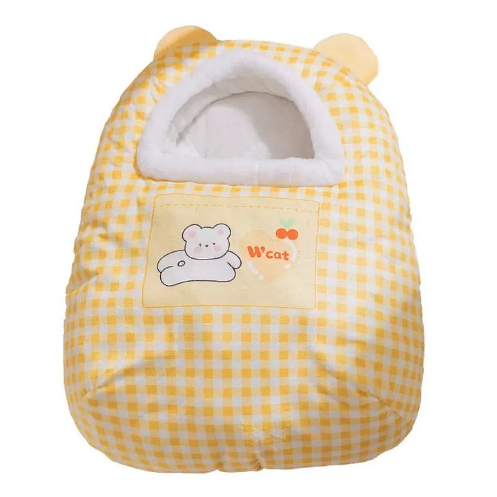 Cozy Winter Cat Sleeping Bag Bed | Plush Enclosed Nest for Indoor Cats