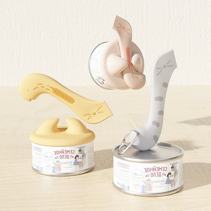 Pet Food Can Lid& Can Opener,Cat Food Spoon for Wet Food