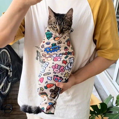 Cute Pet Grooming Wrap Cloth – Multi-Functional Velcro Cat Wrap & Travel Cosmetic Organizer - Cutier Store