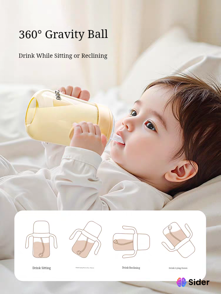 Training Sippy Cup for Babies & Toddlers | Soft Spout & Straw Bottle for 6M–3Y+ | Leak-Proof Drinking Cup
