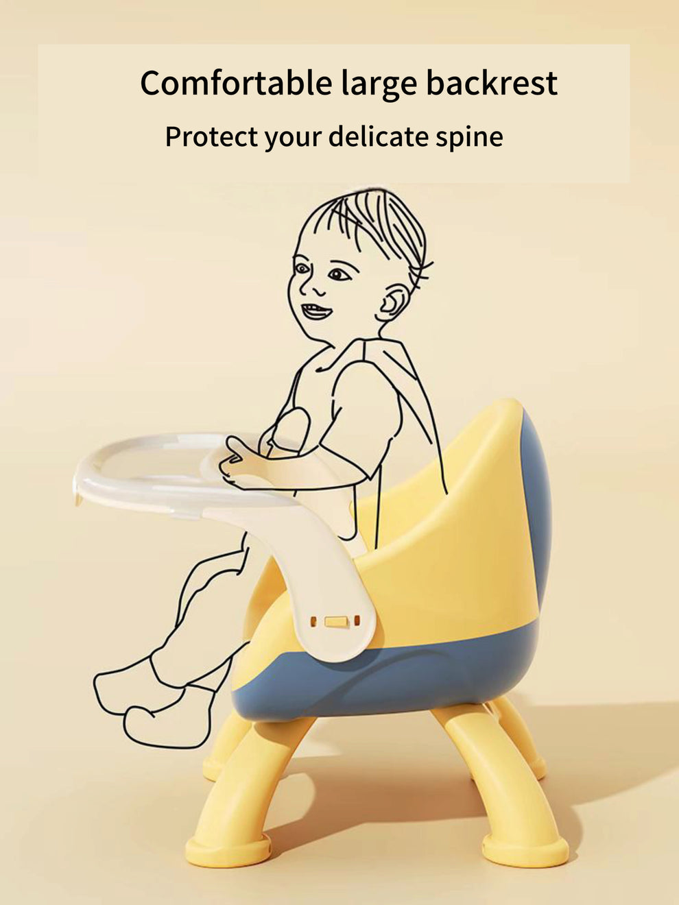 🍭Cute Toddler Feeding Chair with Tray – Multi-Use Baby Booster Seat ( Baby Dining Table)