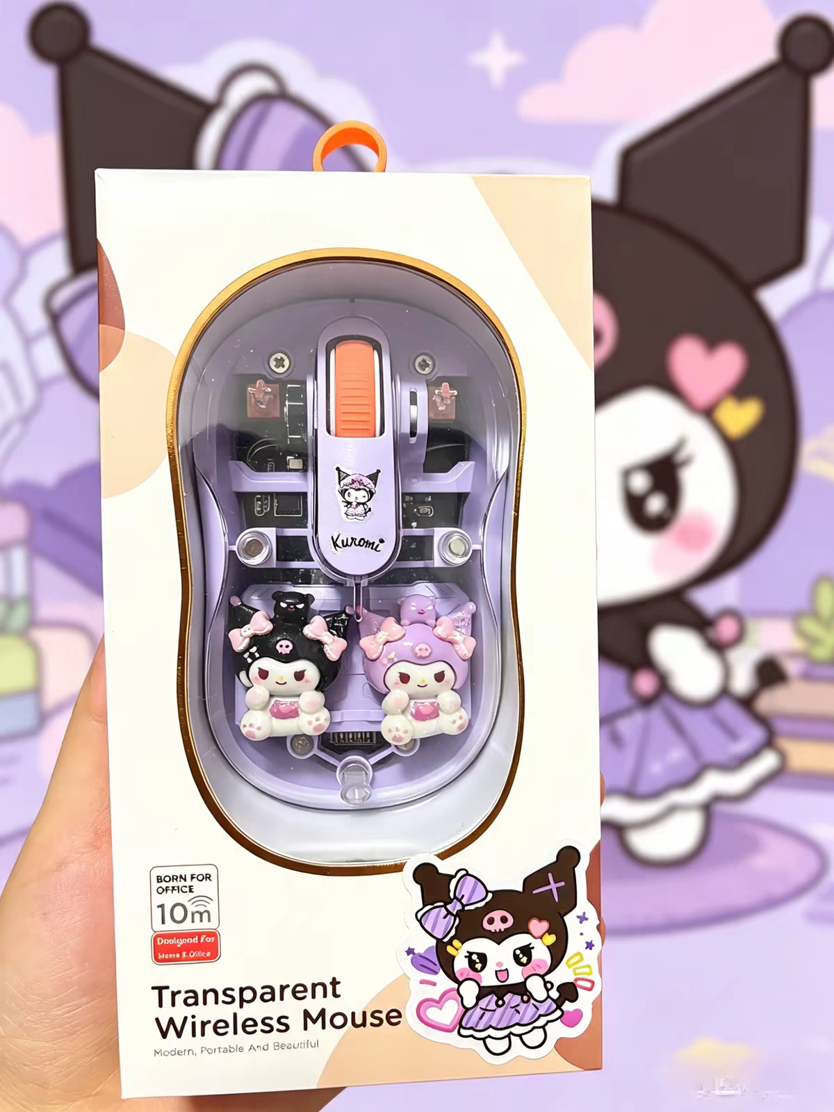 Cute Kitty cartoon Transparent Wireless Mouse