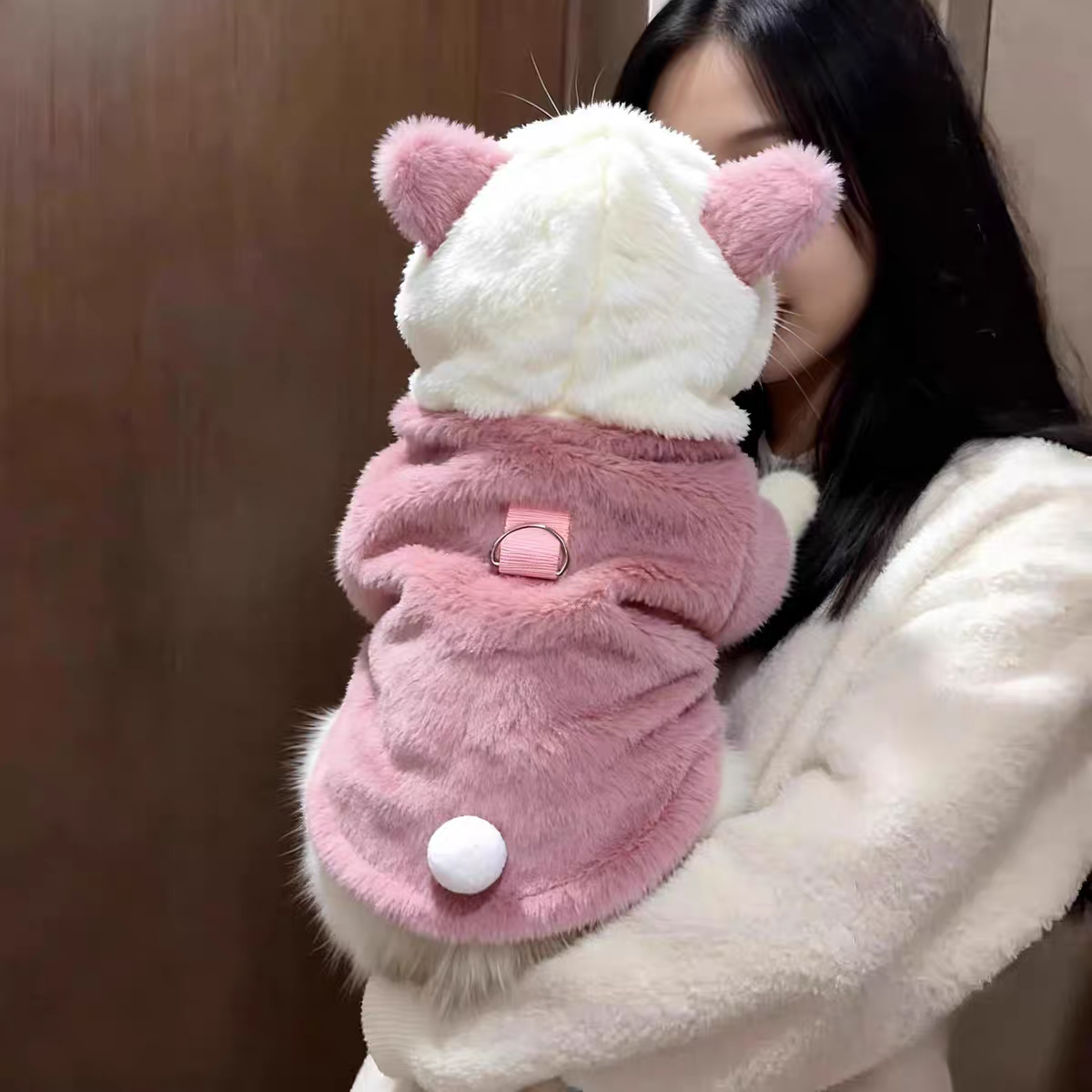 Cozy Winter Pet Hoodie – Thick Fleece Warm Outfit for Cats & Dogs