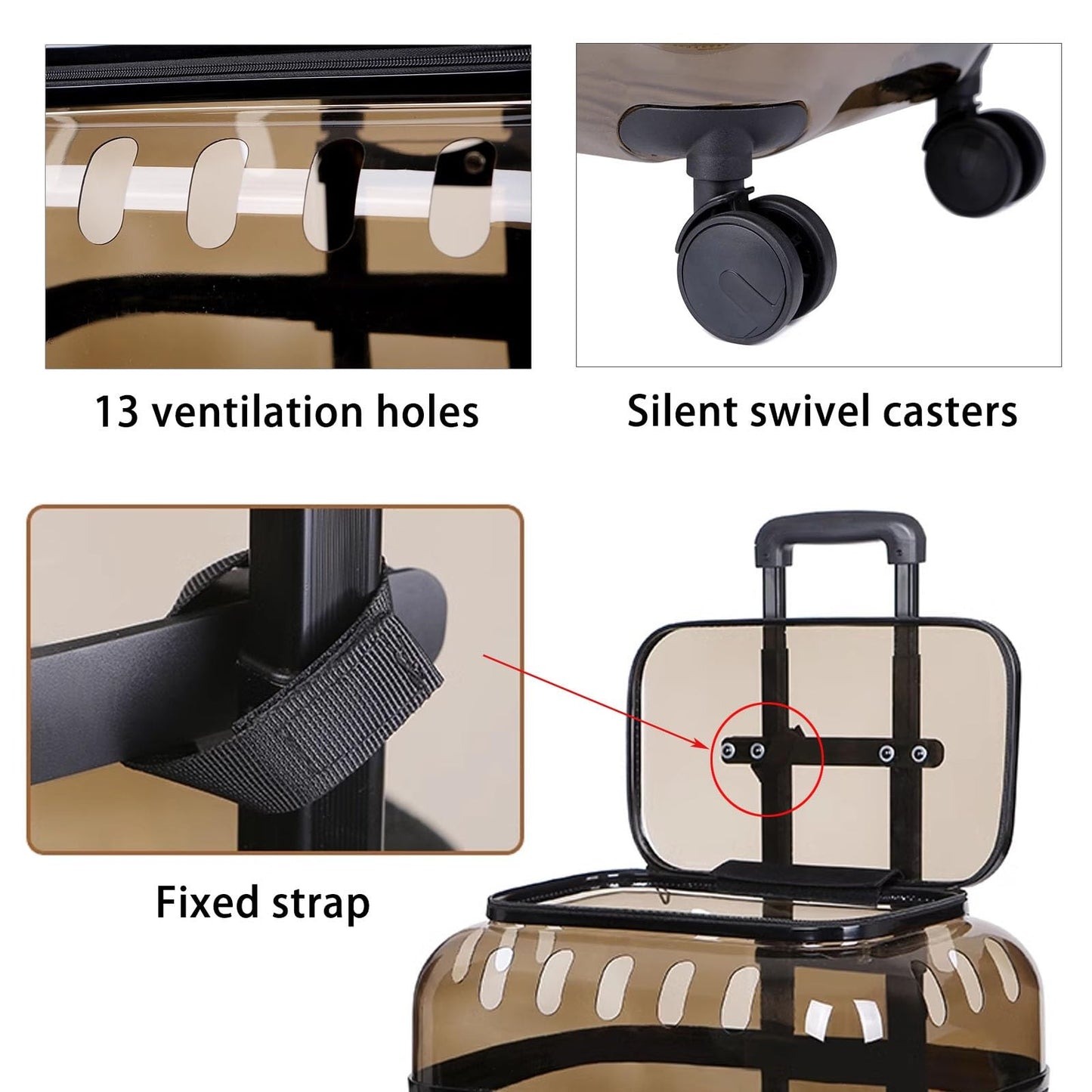 CutierStore® Transparent Pet Travel Trolley