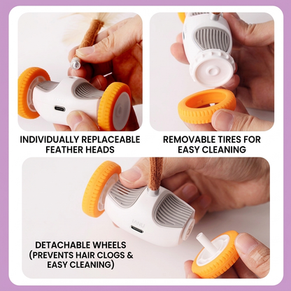 Automatic Interactive Cat Toy with Feather and Red LED Lights