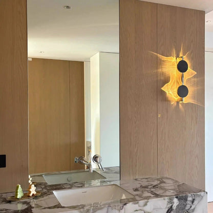 Golden Ripple Wall Light | Designer Wave Pattern Ambient Lamp