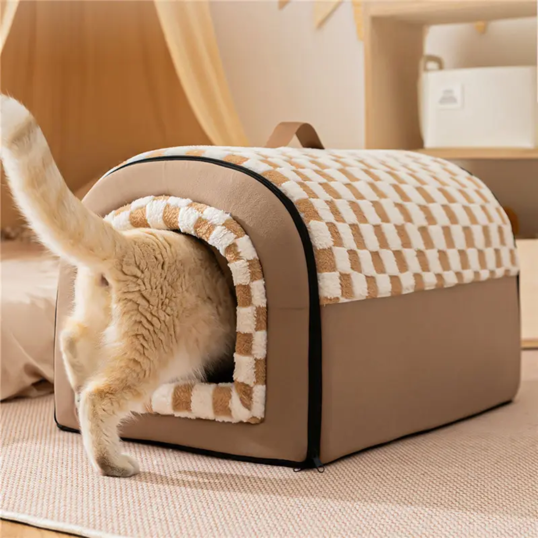 Winter warm Cat dog Cozy bed Cave house