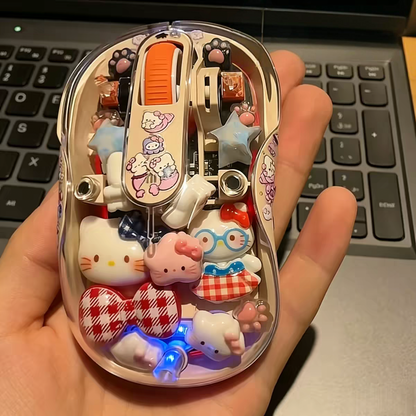 Cute clear cat mouse, close-up of the 3D kitty design