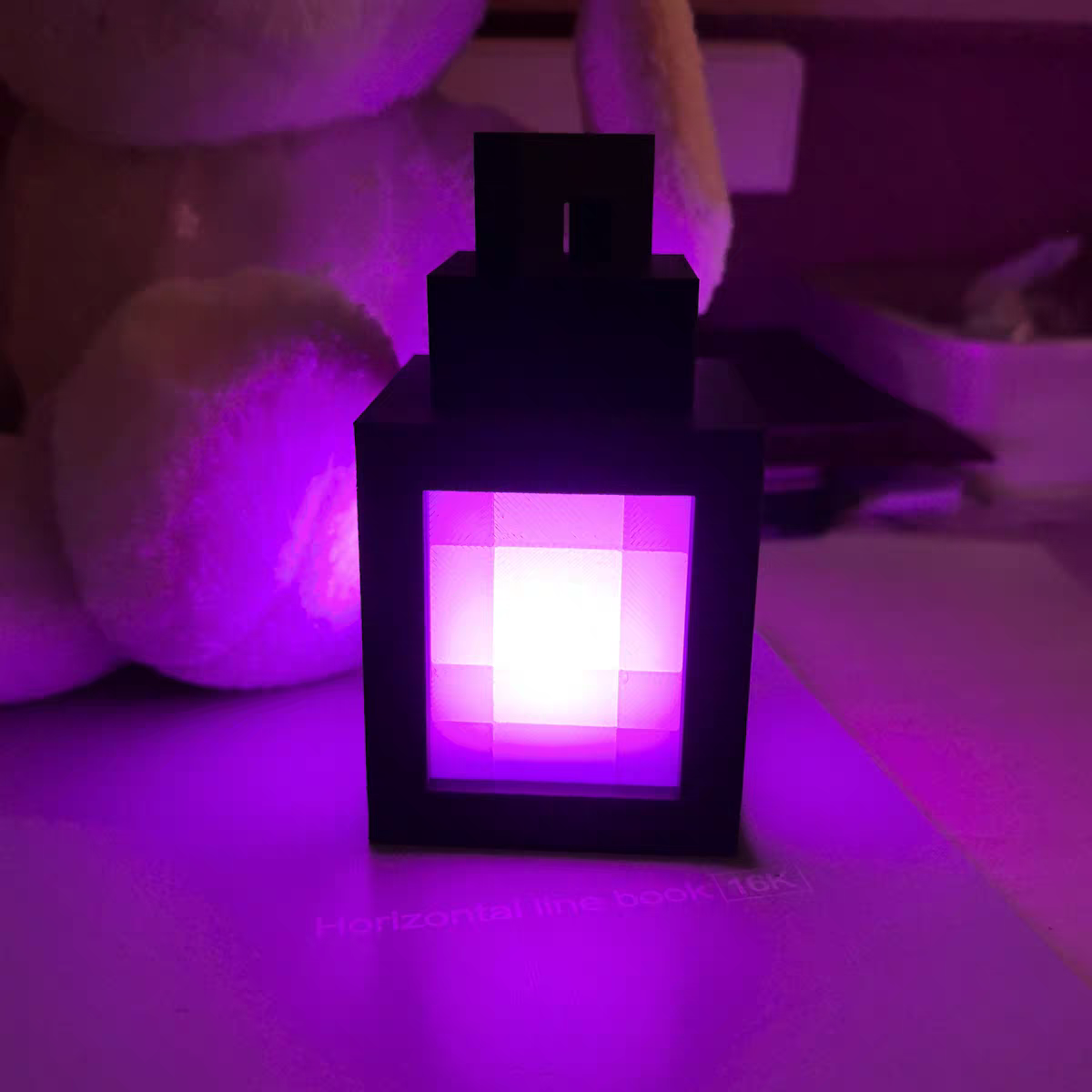 Minecraft Pixel LED Night Light – Rechargeable Touch Lamp for Bedside & Gaming Room Decor